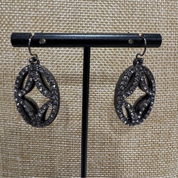 Simply Vera Vera Wang Black Dangle Earrings with Lacy Design - Picture 3 of 3